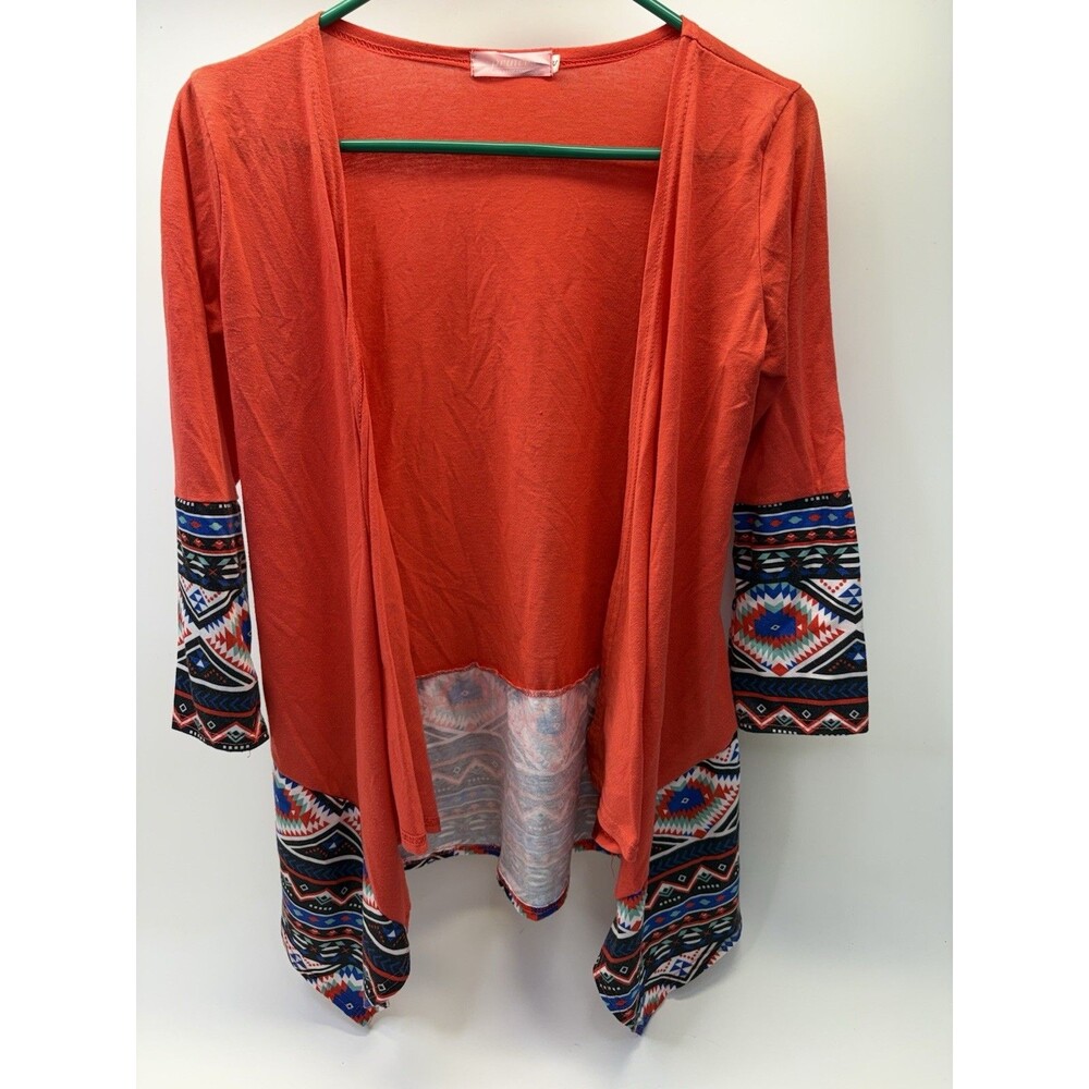 Princess Classic Fashion Orange Aztec Trim Cardigan Women’s S